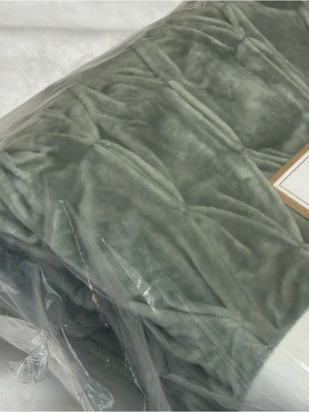 Pottery Barn Classic Velvet Smocked Top Blackout Curtain Sage Green 52 x 63 NWT